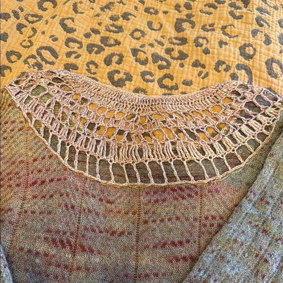 Free people morning bell crochet mohair sweater size S - Picture 9 of 10